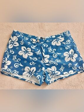Arizona Jean Company Junior’s Turquoise & White Tropical Floral Swim Shorts 13